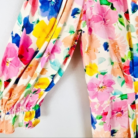 NWT Zara Floral Printed Blouse with Jewel Buttons Blogger Favorite Balletcore - Picture 5 of 10